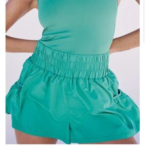 Free People Get Flirt On Green Shorts Women's Size L NWOT